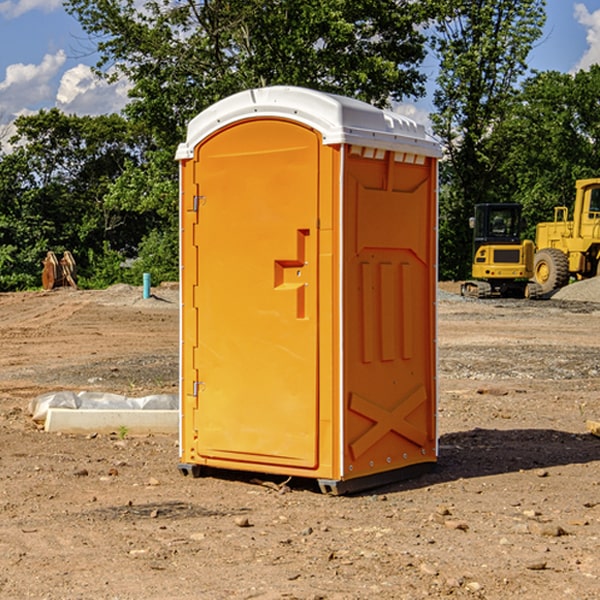 how often are the portable restrooms cleaned and serviced during a rental period in Brunswick MO